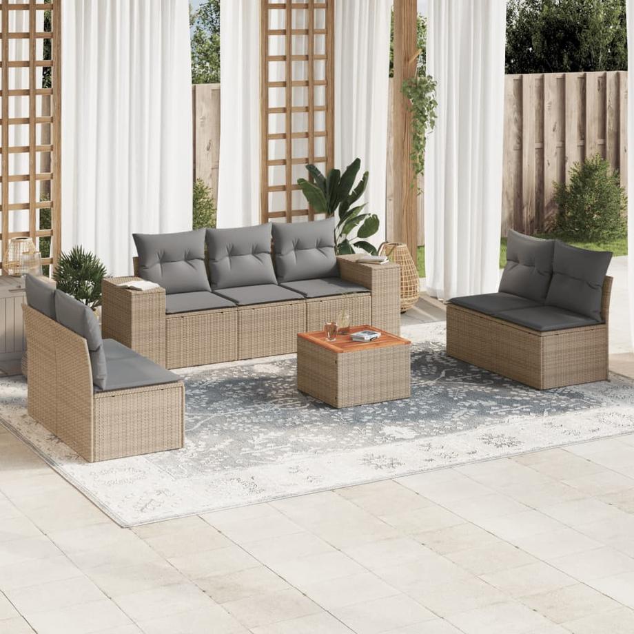 VidaXL Ensemble de canapés de jardin rotin synthétique  