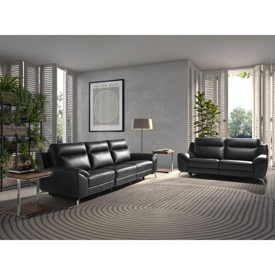 ANGEL CERDA Divano relax a 2 posti in pelle nera  