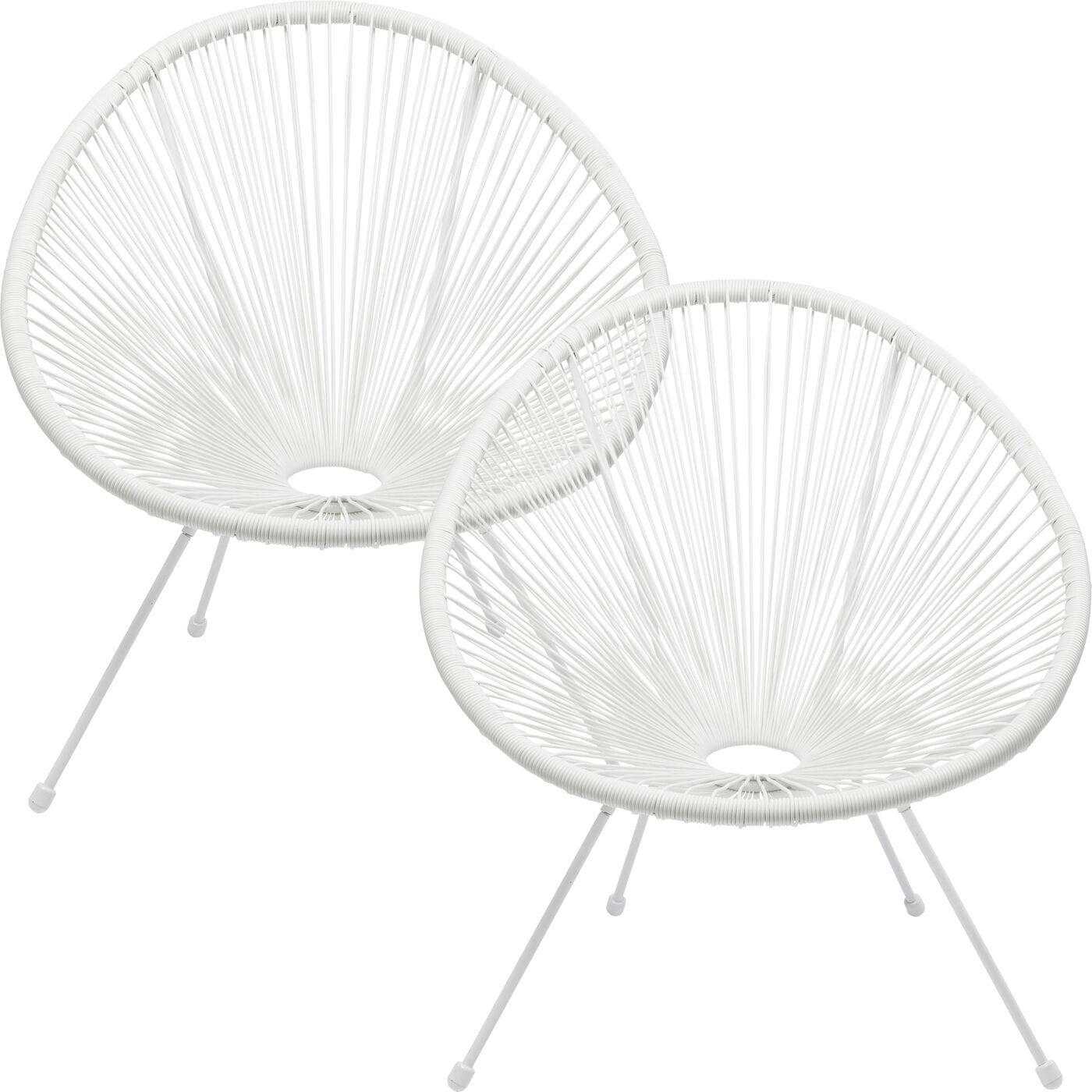 KARE Design Poltrona Acapulco Mono bianca (set di 2)  