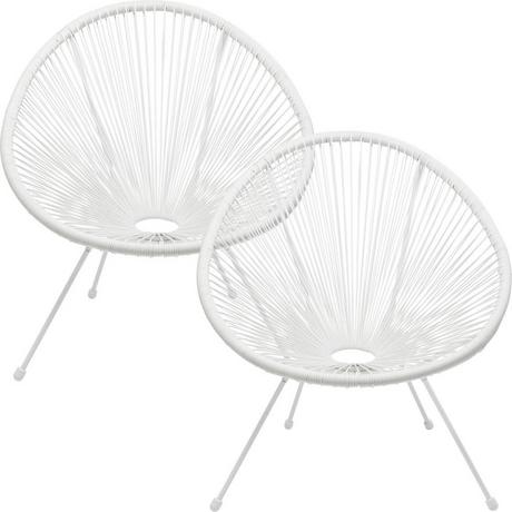 KARE Design Sessel Acapulco Mono weiss (2er-Set)  