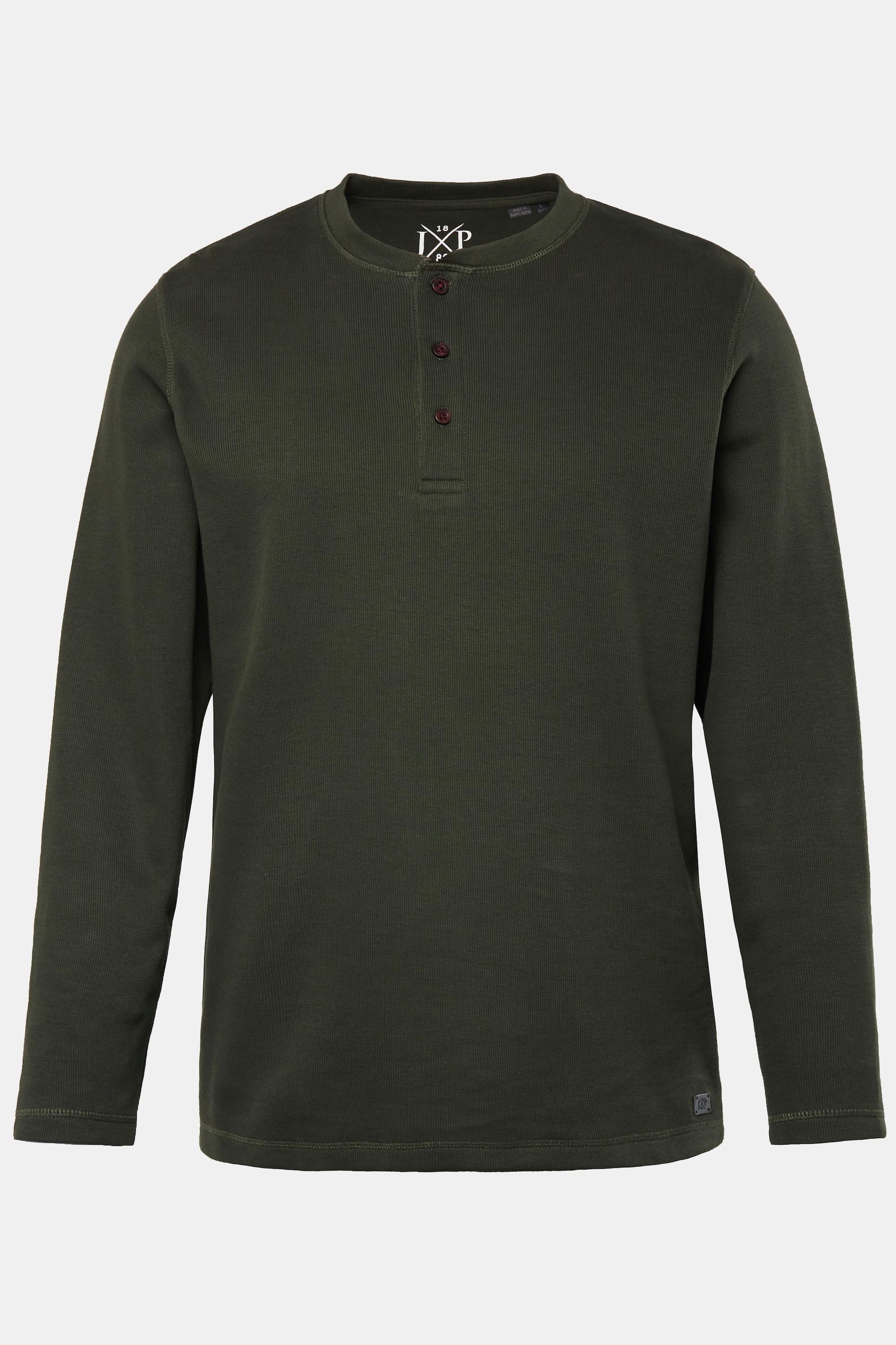 JP1880  Henley, Langarm, Piqué 