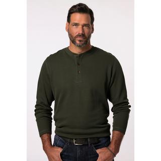 JP1880  Henley, Langarm, Piqué 