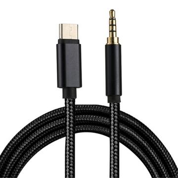 Câble audio/son USB-C vers AUX 3,5 mm, 1 m - Noir/Nylon