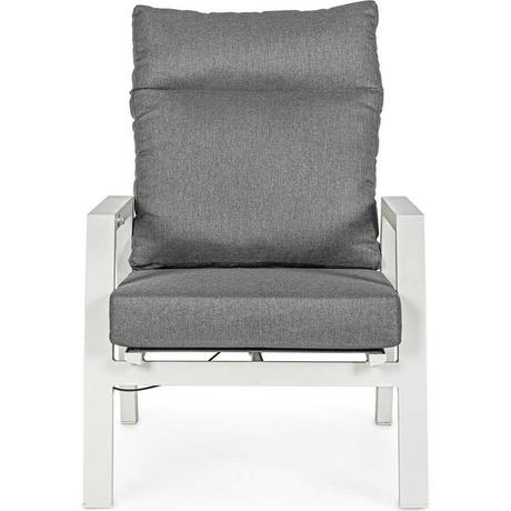 mutoni Fauteuil de jardin Kledi avec fonction inclinable et coussin Lunar  