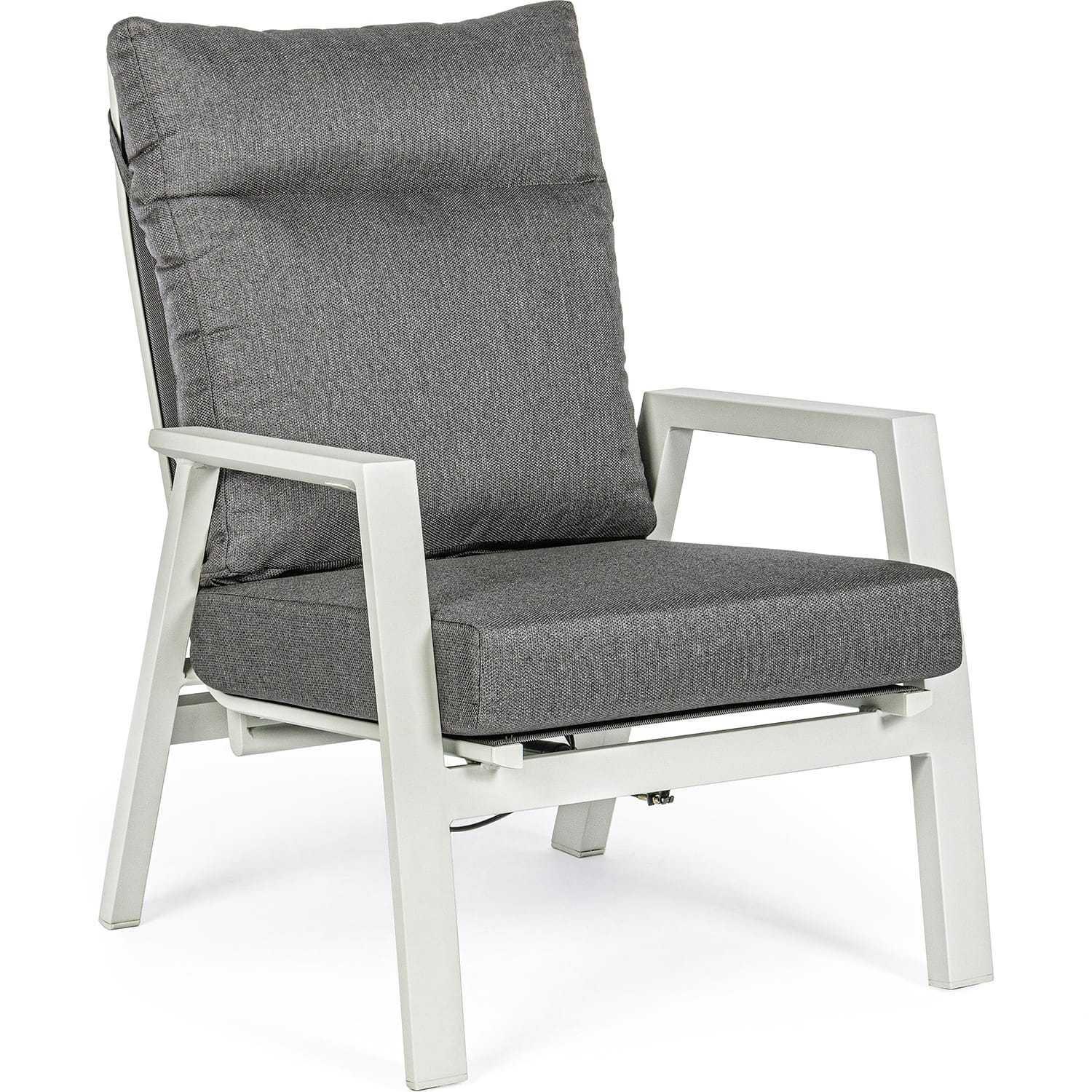 mutoni Fauteuil de jardin Kledi avec fonction inclinable et coussin Lunar  