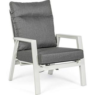 mutoni Fauteuil de jardin Kledi avec fonction inclinable et coussin Lunar  