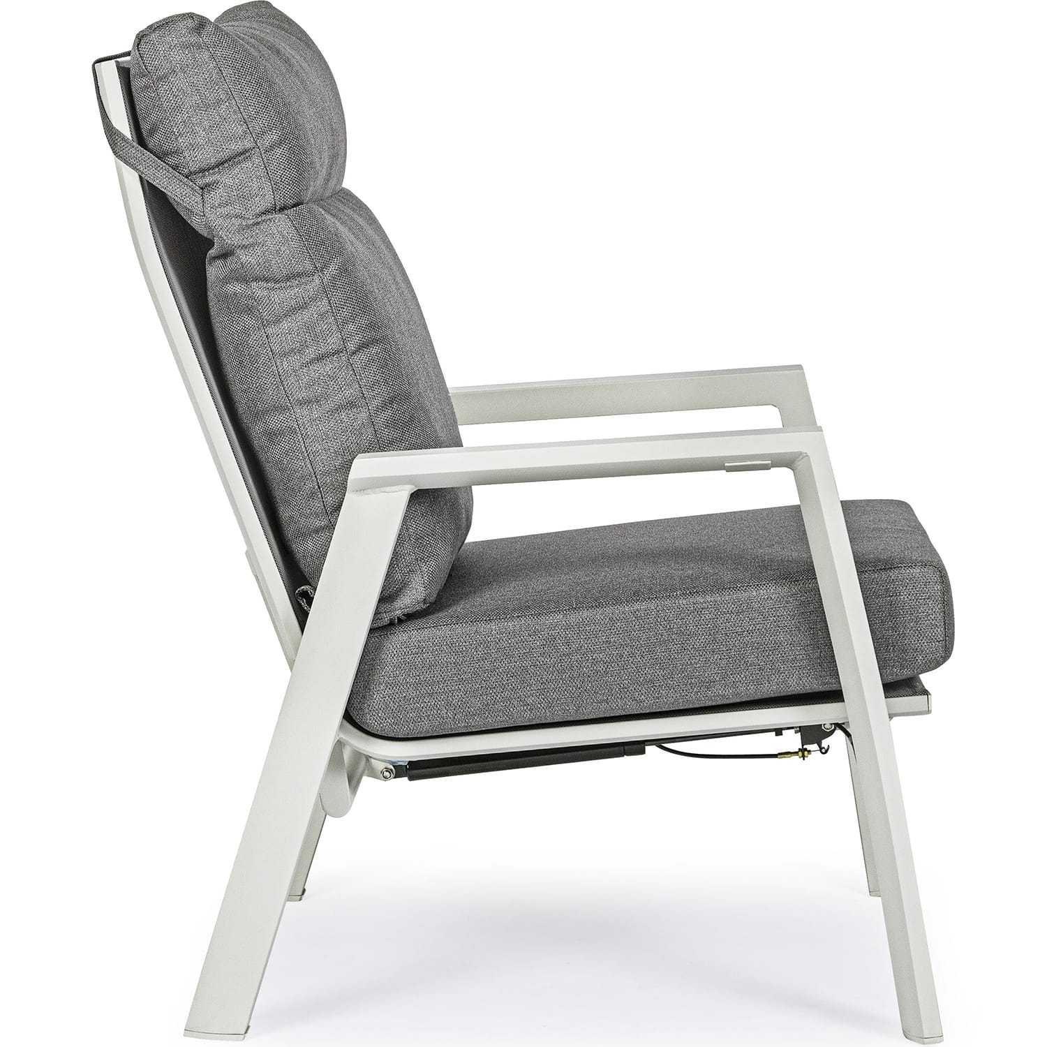 mutoni Fauteuil de jardin Kledi avec fonction inclinable et coussin Lunar  