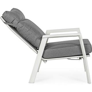 mutoni Fauteuil de jardin Kledi avec fonction inclinable et coussin Lunar  