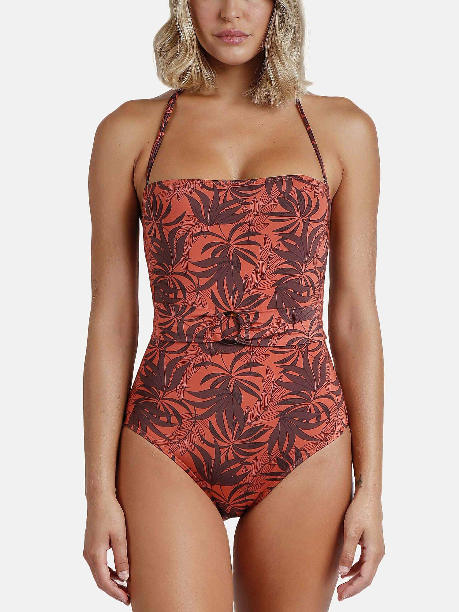 Admas  Vorgeformter einteiliger Bustier-Badeanzug Sunset Palm 