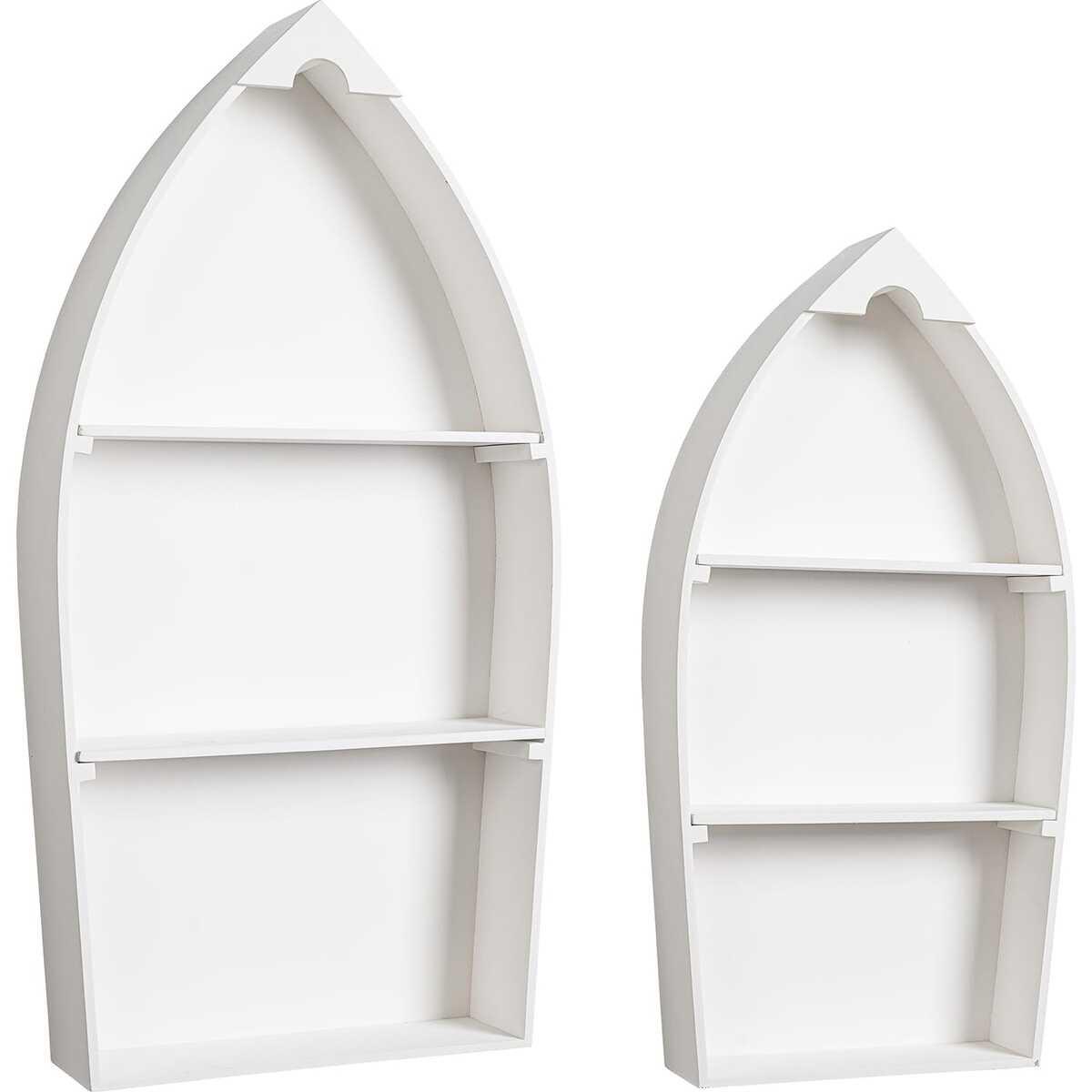 Image of Wandregal Boat Weiss 39x77 (2er-Set) Wandregal Boat Weiss 39x77 (2er-Set)