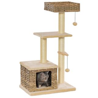 Northio  Arbre À Chat En Rotin Avec Grotte Pour Chat, Jouet Balle, Sisal Et Peluche Douce, 108 Cm, Marron + Beige 
