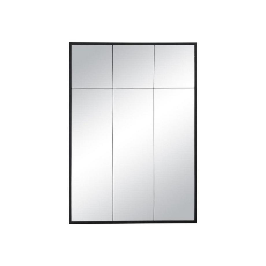 Vente-unique Miroir fenêtre industriel en fer - L.105 x H.150 cm - Noir - BELLAGIO  