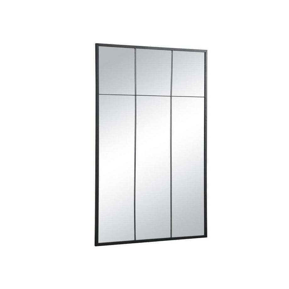 Vente-unique Miroir fenêtre industriel en fer - L.105 x H.150 cm - Noir - BELLAGIO  