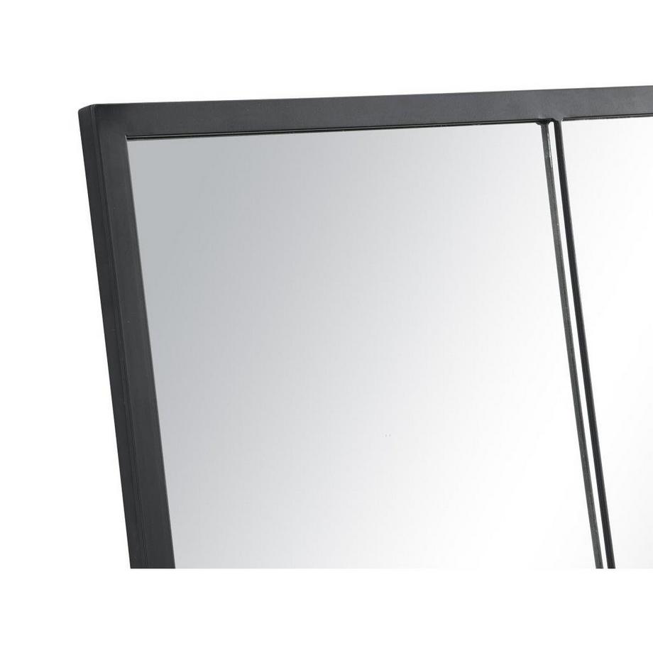 Vente-unique Miroir fenêtre industriel en fer - L.105 x H.150 cm - Noir - BELLAGIO  