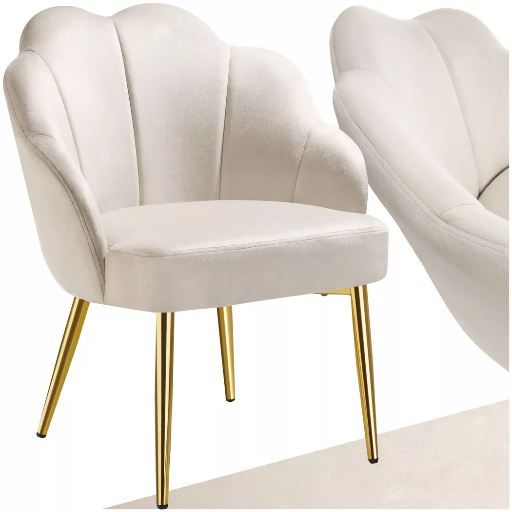 tectake® Cocktailsessel, gepolstert, mit Samtbezug, runde, pulverbeschichtete Stahlbeine, 66 x 62 x 80,5 cm