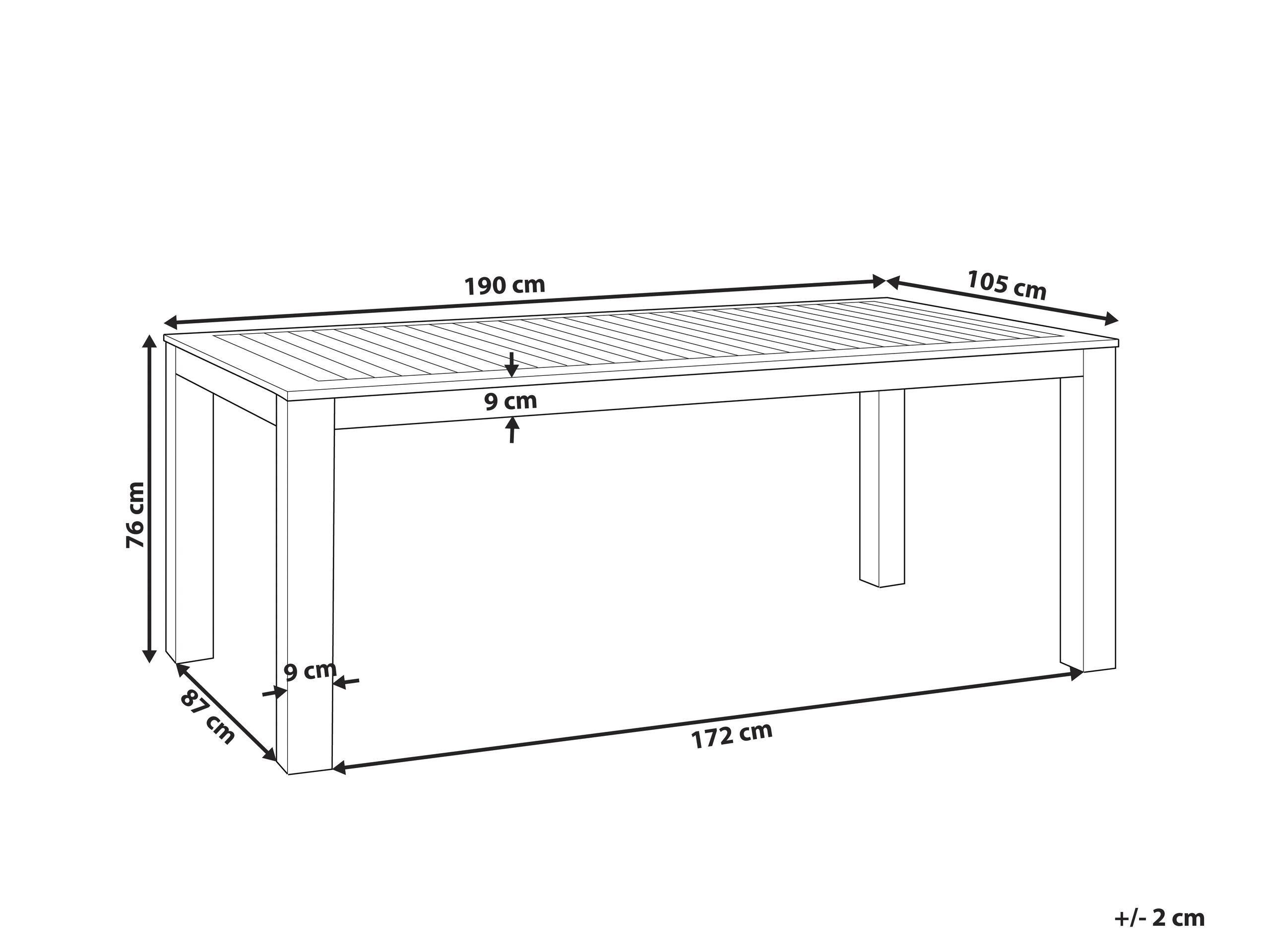 Beliani Tavolo da pranzo da giardino en Legno d'eucalipto Classico MONSANO  