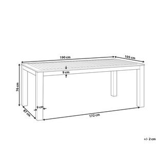 Beliani Tavolo da pranzo da giardino en Legno d'eucalipto Classico MONSANO  