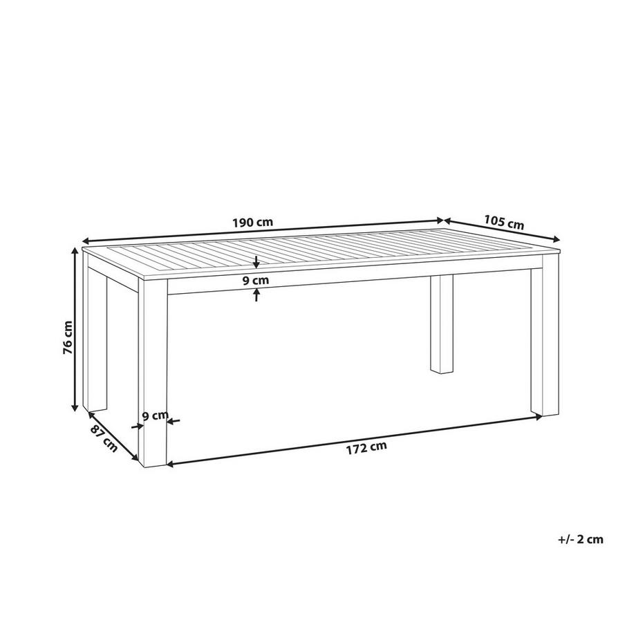 Beliani Gartentisch aus Eukalyptus Klassisch MONSANO  