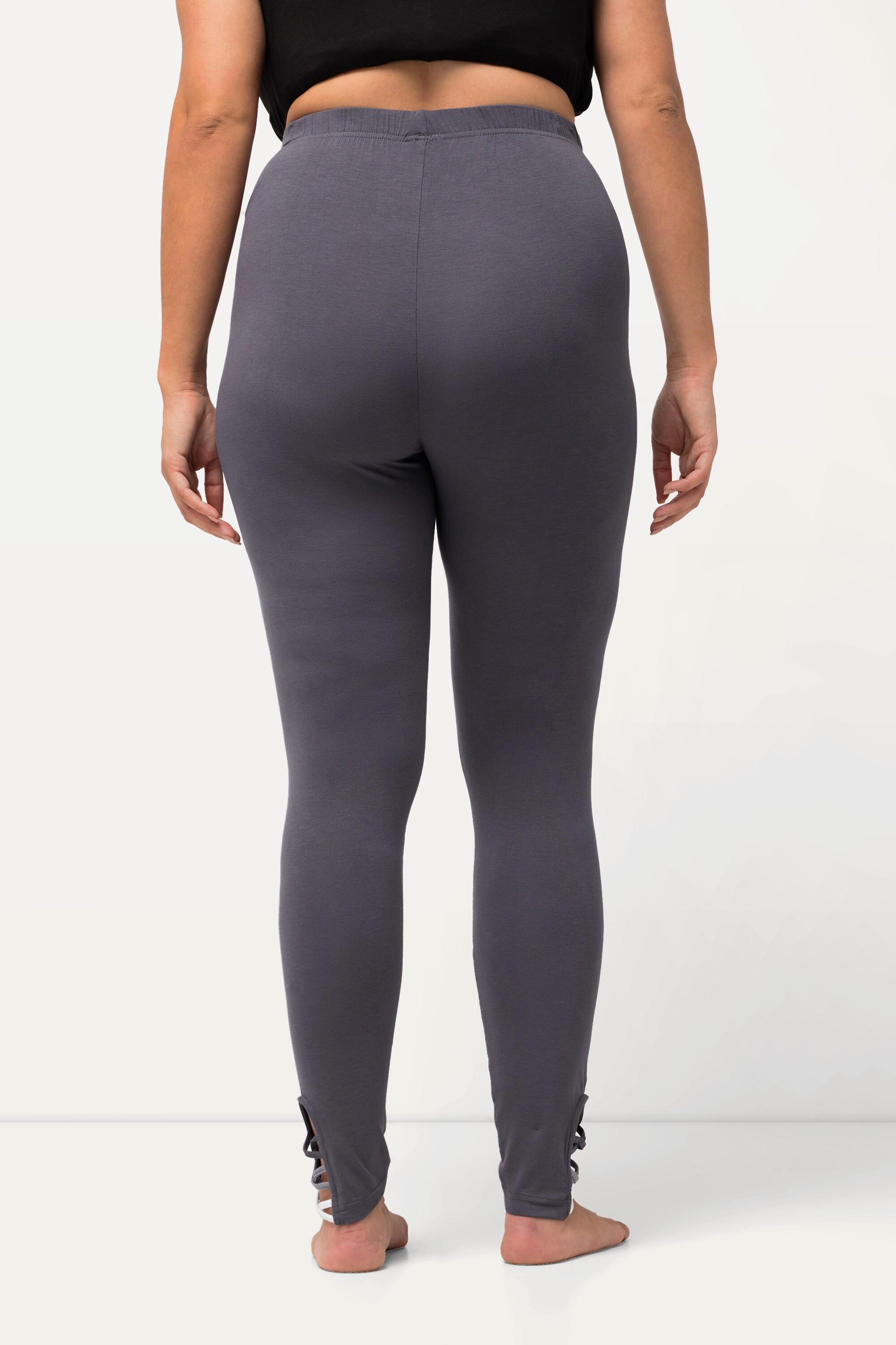 Ulla Popken  Legging avec rubans fantaisie, jambe étroite et taille élastique 