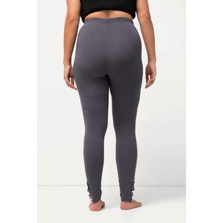 Ulla Popken  Legging avec rubans fantaisie, jambe étroite et taille élastique 