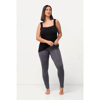 Ulla Popken  Legging avec rubans fantaisie, jambe étroite et taille élastique 