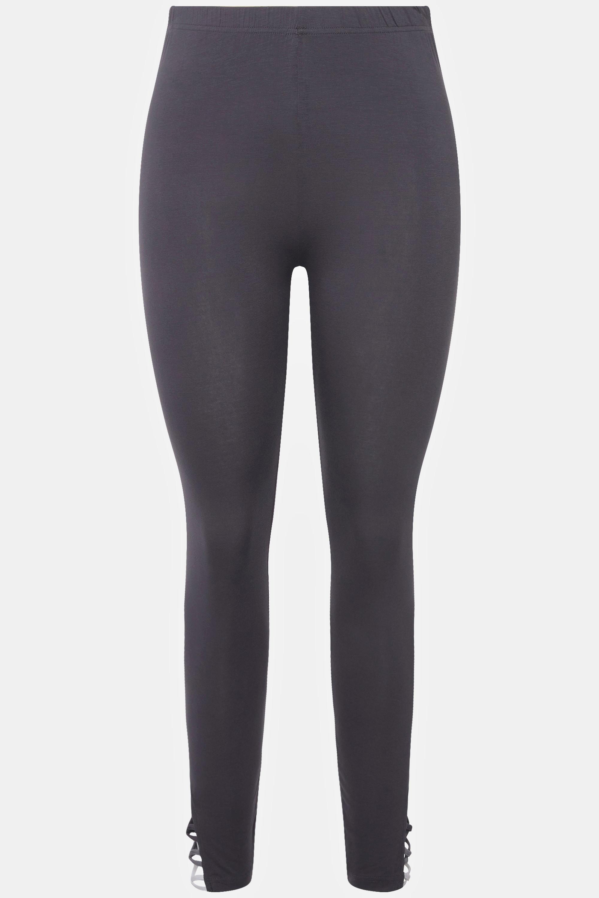 Ulla Popken  Legging avec rubans fantaisie, jambe étroite et taille élastique 