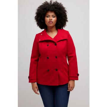 Veste, deux rangées de boutons, col montant/rabattu