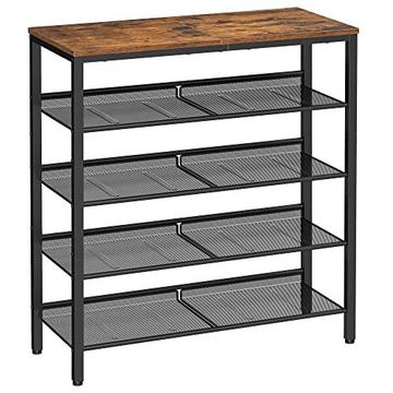 Schuhregal mit 5 Ebenen, für 25 Paar, anpassbare Regale