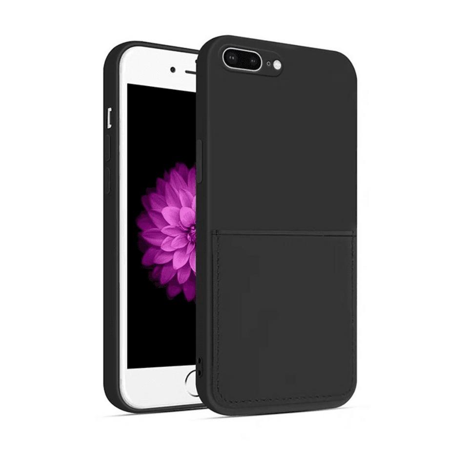 mobileup  Silikon Case mit Kartenfach iPhone 7 Plus  8 Plus - Black 