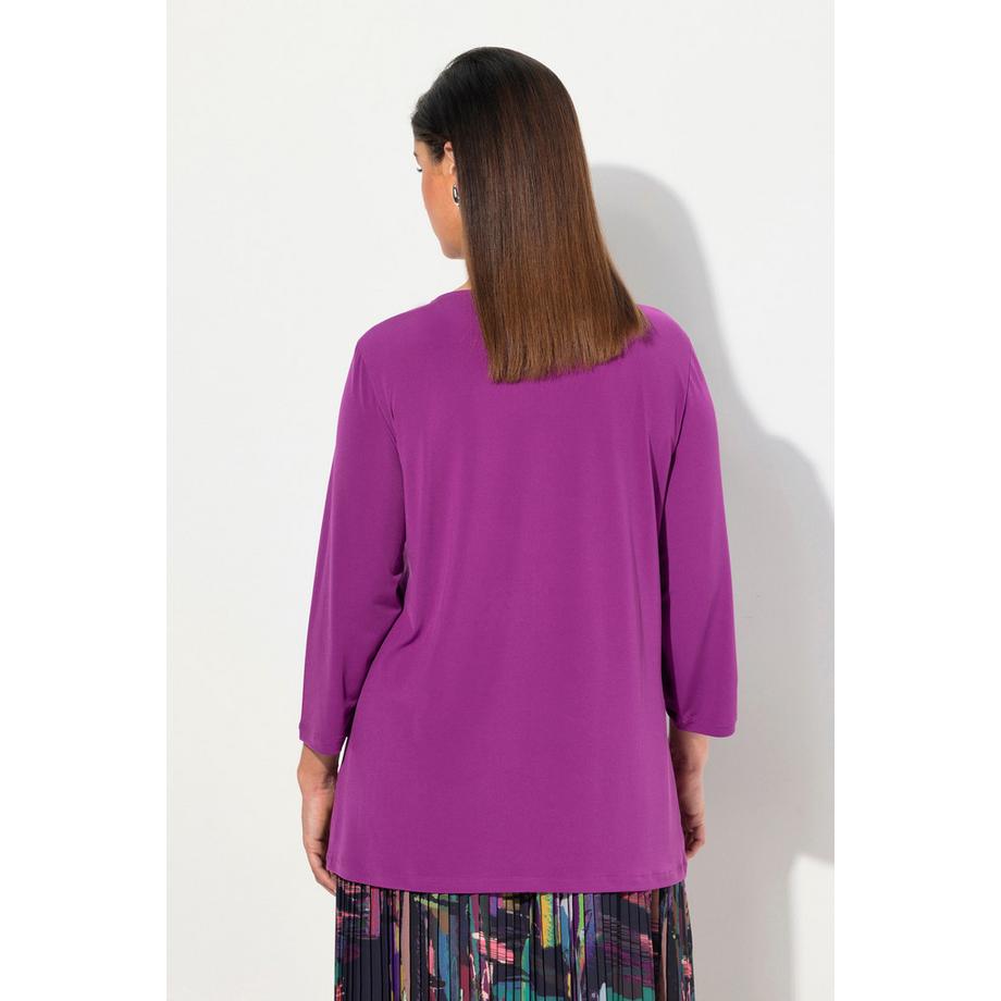 Ulla Popken Classic Scollatura Drappeggiata Maniche 3/4 Maglia  