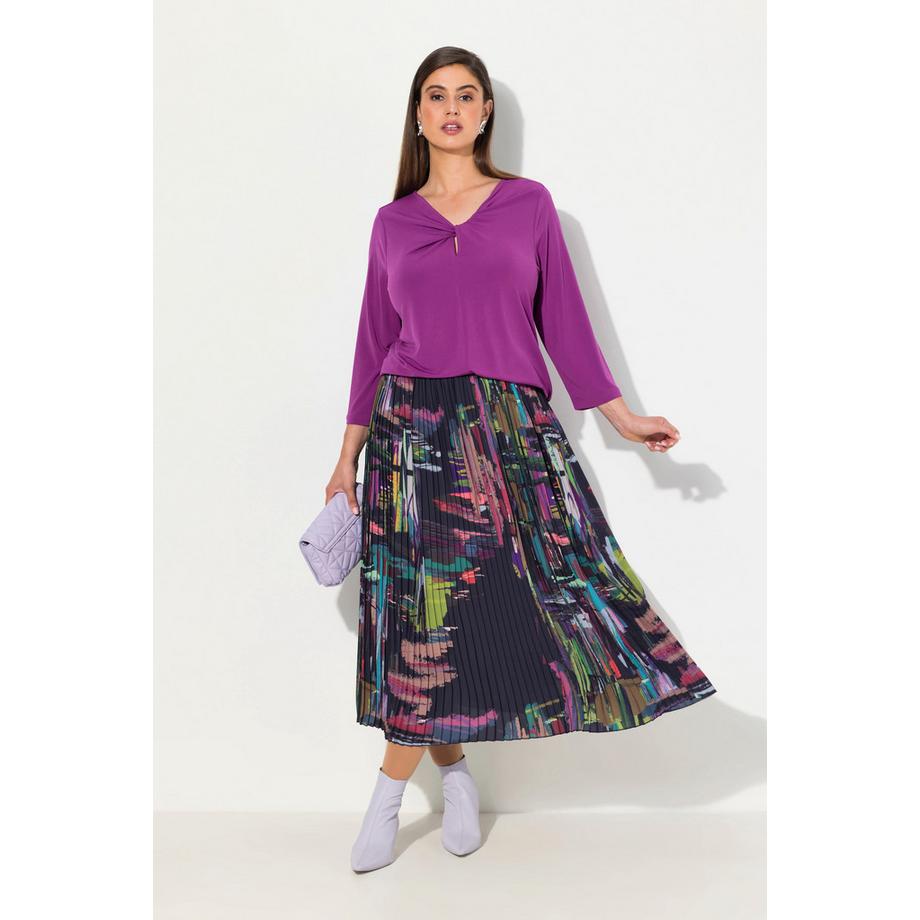 Ulla Popken Classic Scollatura Drappeggiata Maniche 3/4 Maglia  