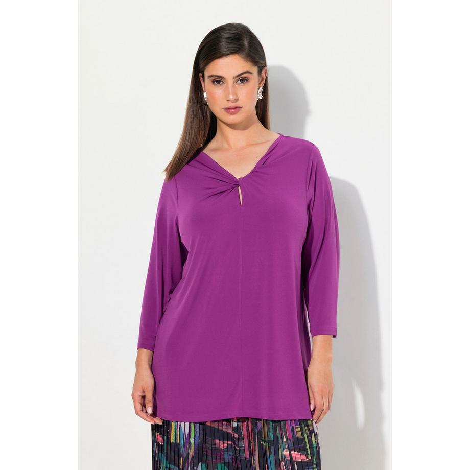 Ulla Popken Classic Scollatura Drappeggiata Maniche 3/4 Maglia  