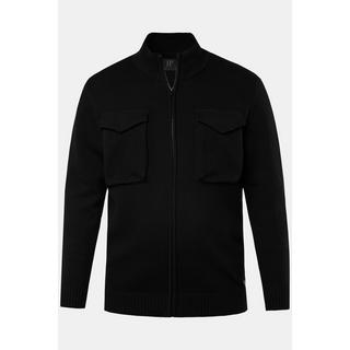 JP1880 Strickjacke Pattentaschen Stehkragen Zipper  