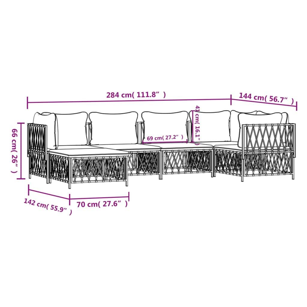 VidaXL Garten lounge set stahl  