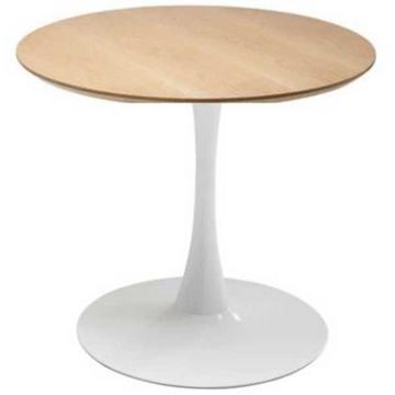 Table Schickeria aspect chêne blanc ronde 110