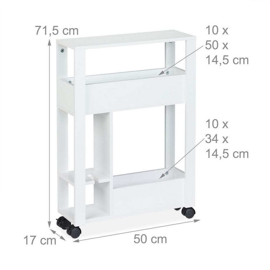 Northix Carrello nicchia bianca  