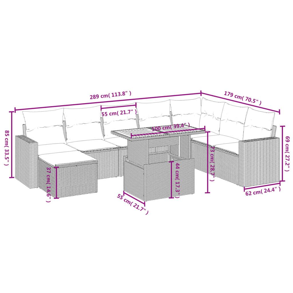 VidaXL set divano da giardino Polirattan  