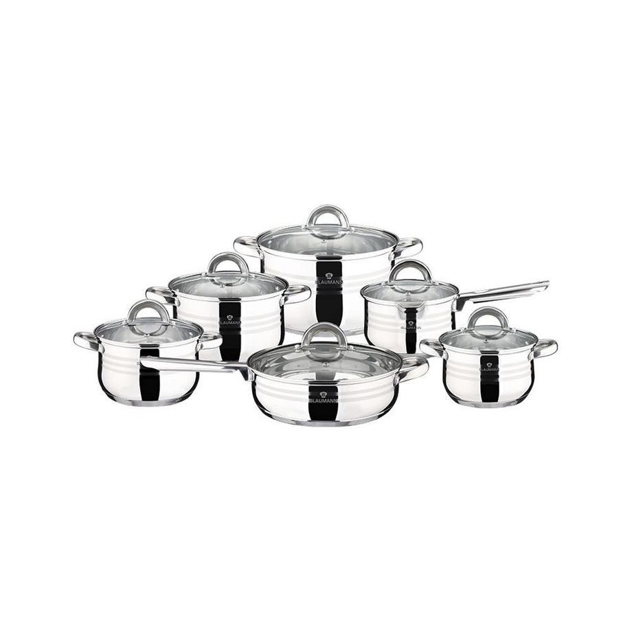 Ensemble de casseroles en acier inoxydable 12 pièces
