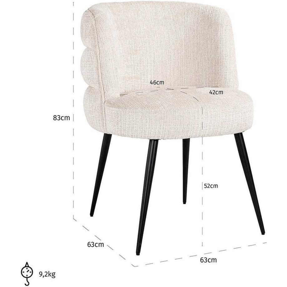 mutoni Chaise de salle à manger Stella beige chenille  