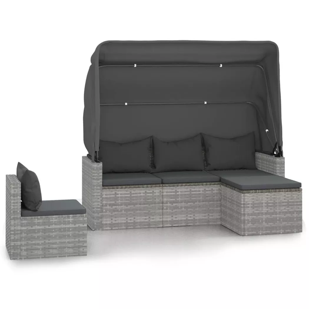 VidaXL - Garten sofagarnitur poly-rattan, One Size, Grau