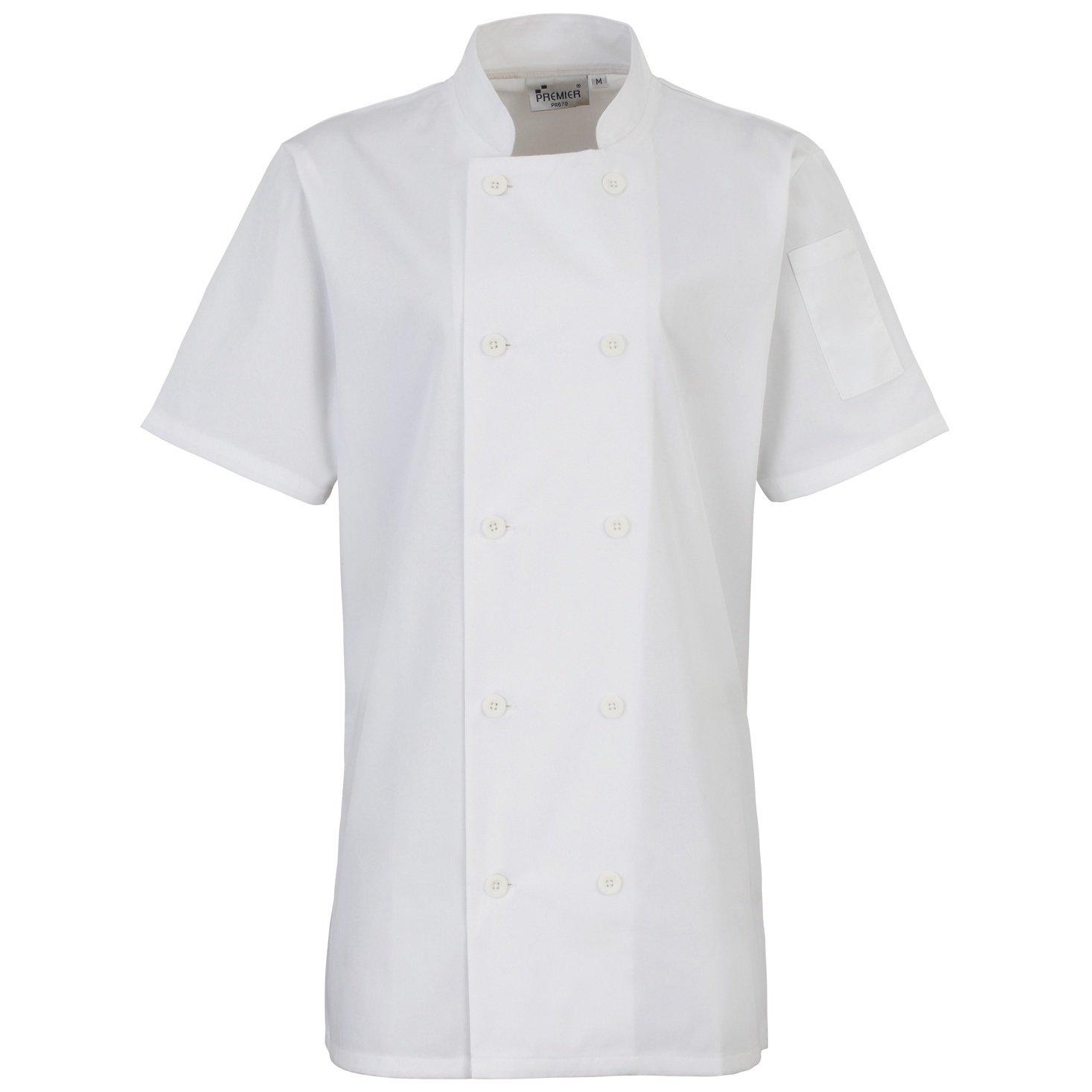 Image of Chef Koch Jacke, Kurzarm (2 Stückpackung) Unisex Weiss S