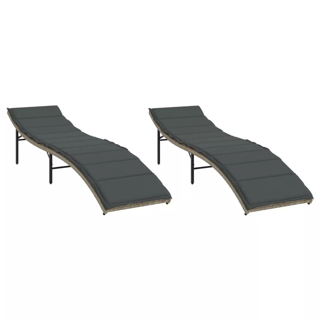 VidaXL - Chaise longue rotin synthétique, One Size, Gris