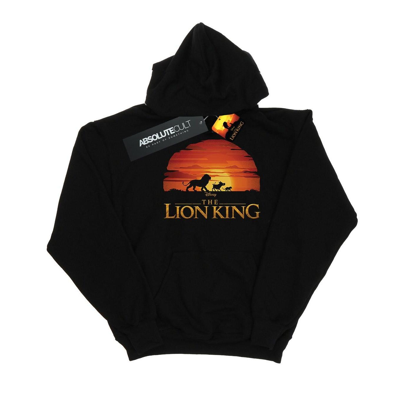Image of The Lion King Movie Sunset Logo Kapuzenpullover Mädchen Schwarz 152-158