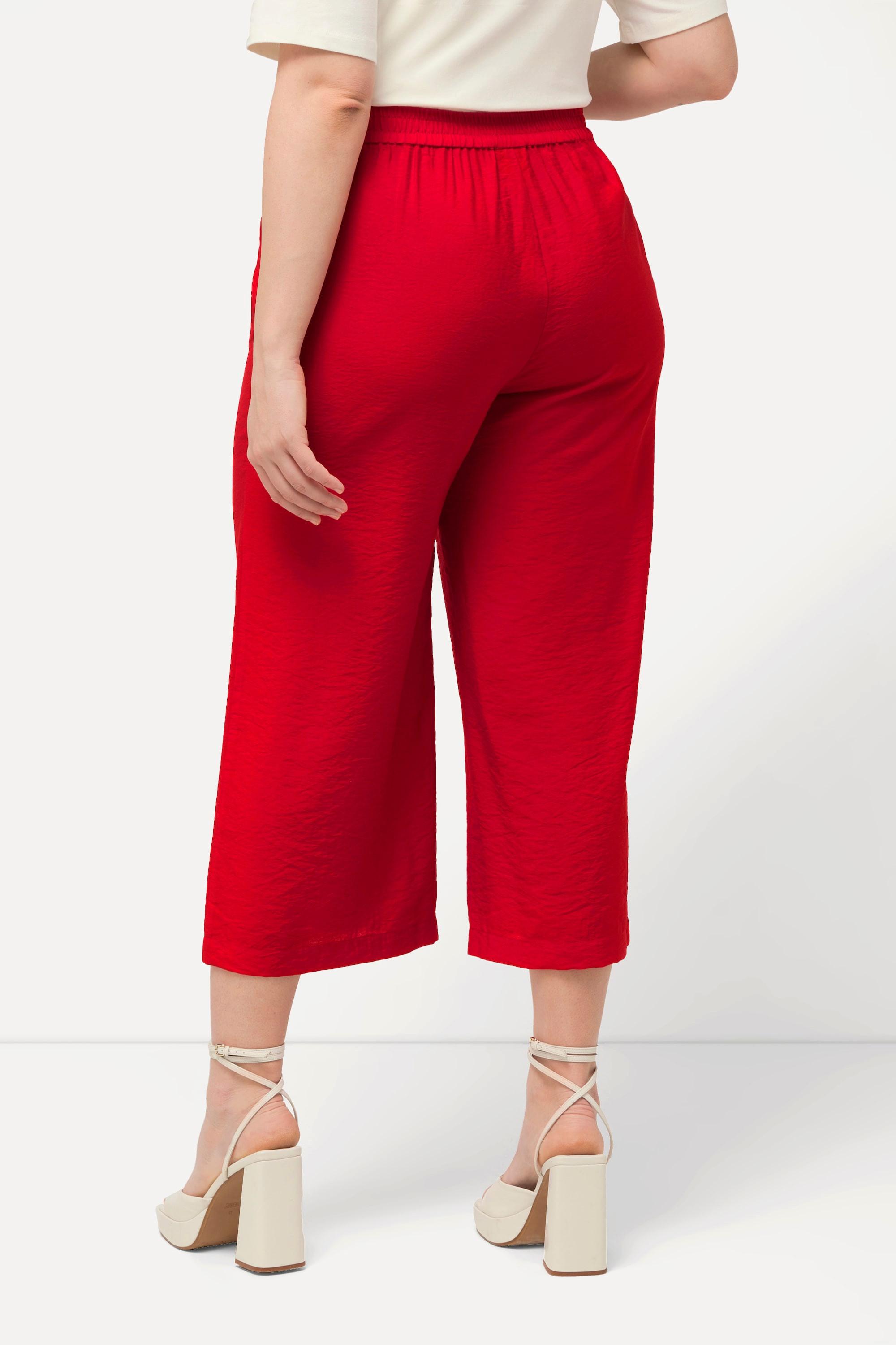 Ulla Popken  Jupe-culotte à jambe large et taille élastique, tissu à texture irrégulière 