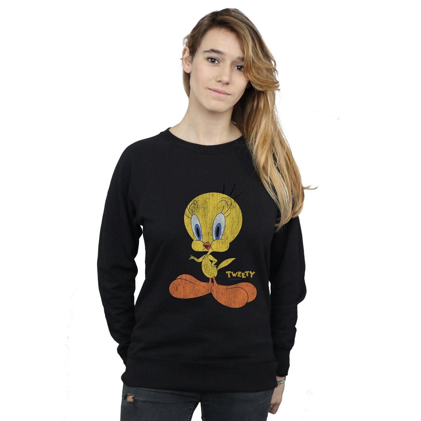 LOONEY TUNES  Tweety Pie Distressed Sweatshirt 