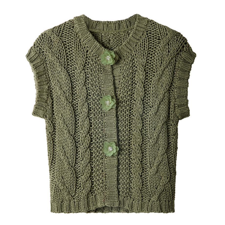 Joe Browns Ärmellose Strickweste Zopfmuster V-Ausschnitt  