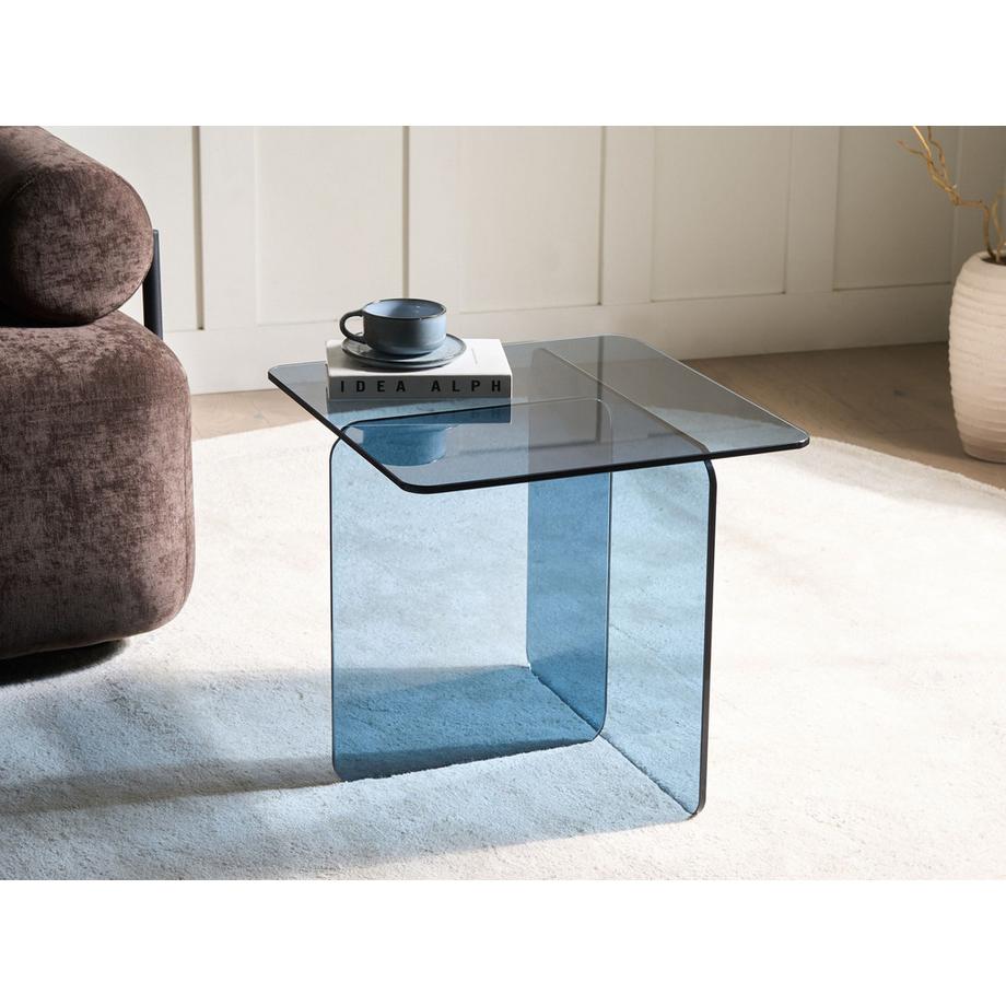 Beliani Table d'appoint en Verre de sécurité Minimaliste AMISK  