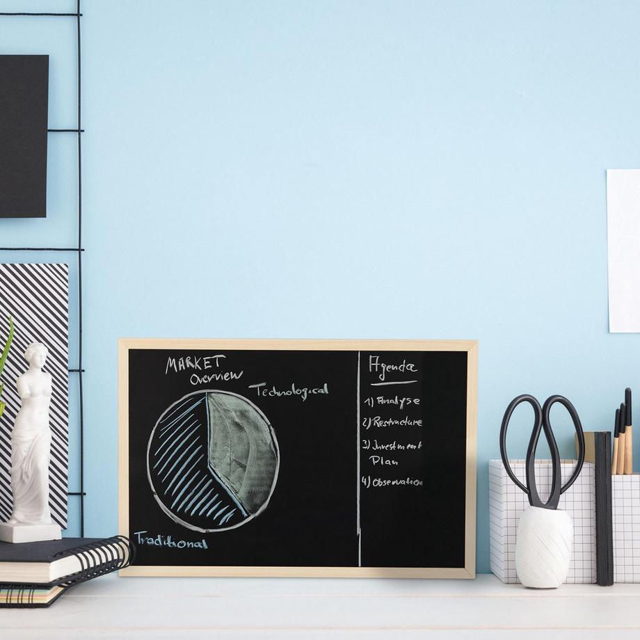 B2X  Tableau noir avec cadre en bois 