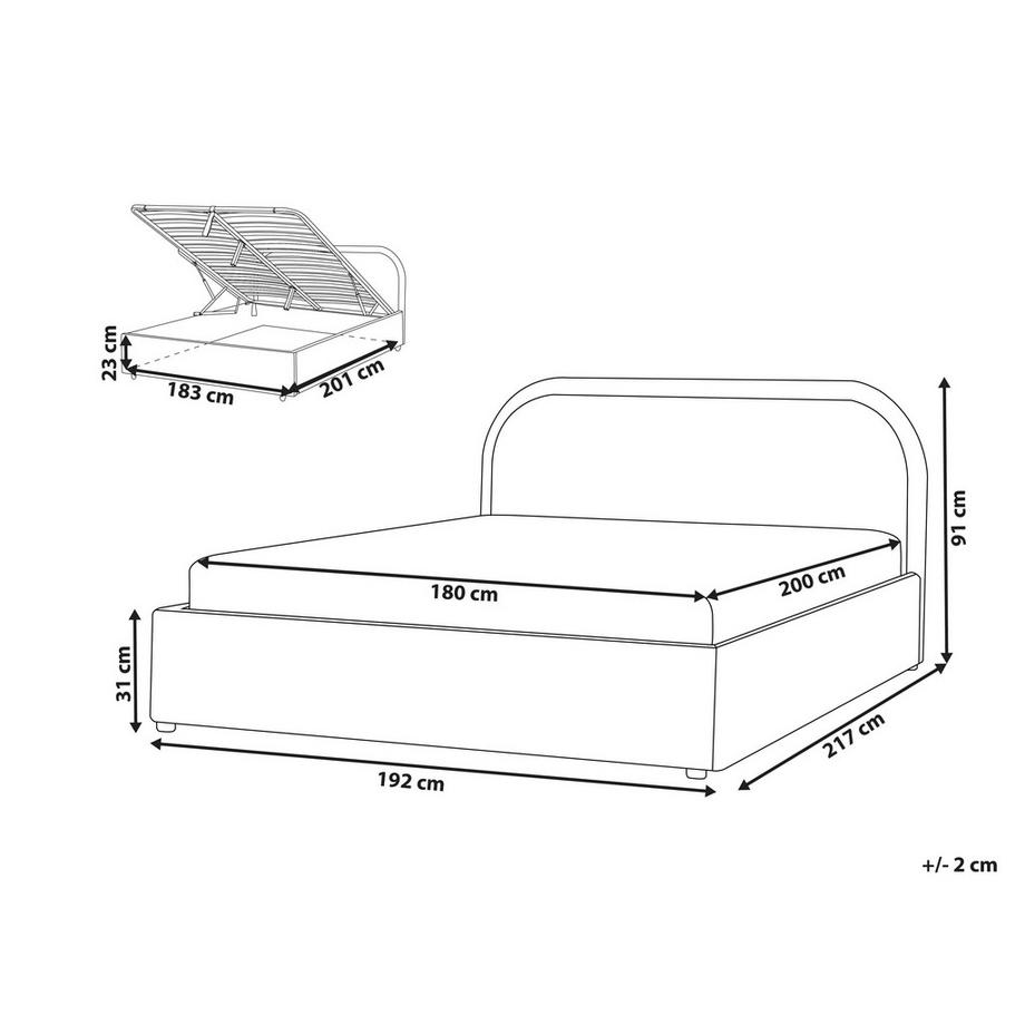 Beliani Lit ottoman en Tissu chenille Moderne QUILLIEN  
