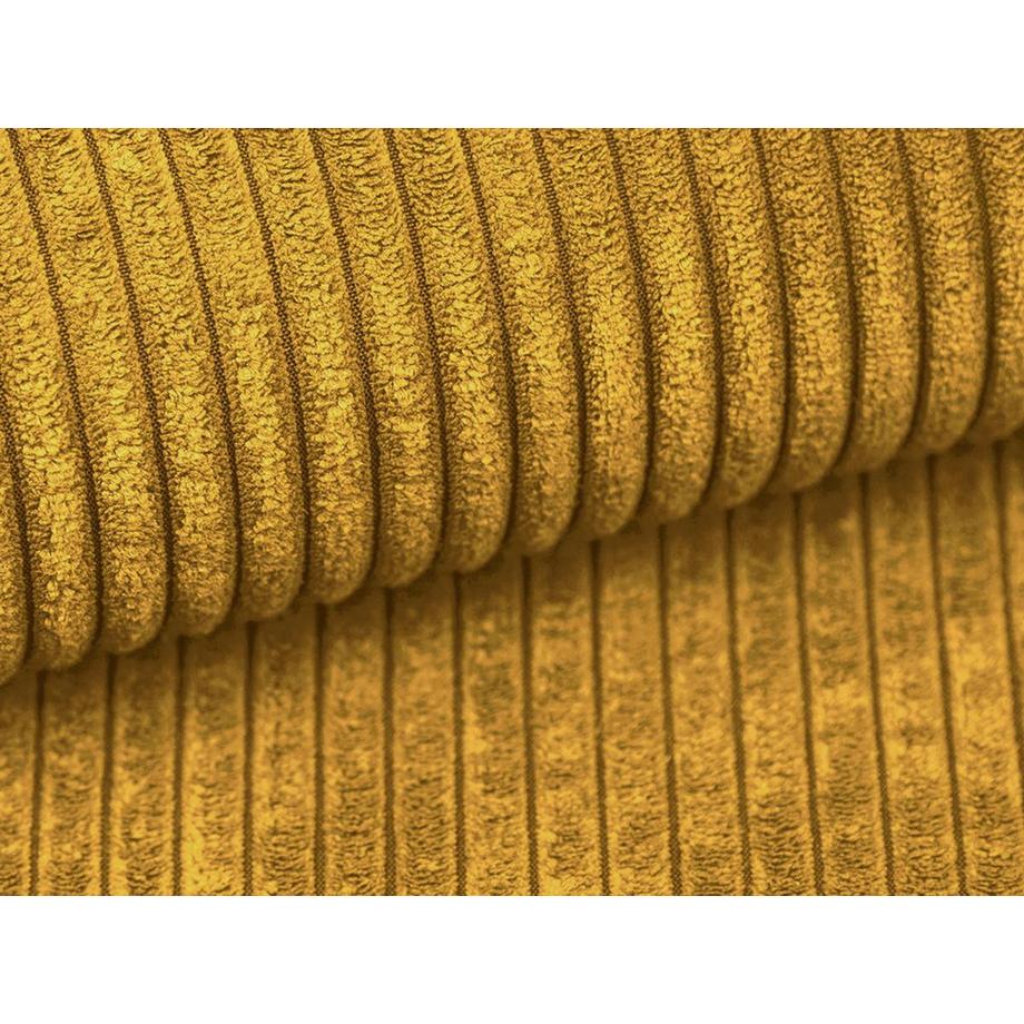 Vente-unique Pouf en velours côtelé jaune AMELIA  